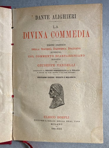 Divina commedia hoepli - commedia,