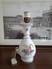 Lampada base porcellana Richard Ginori con decoro "Fleurs par Donnibarozopi"