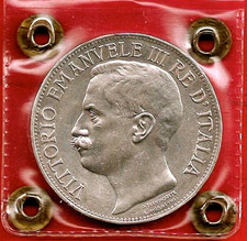 ITALIA 2 Lire 1911 Cinquantenario Periziato FDC Vittorio Emanuele III 1901 -1943