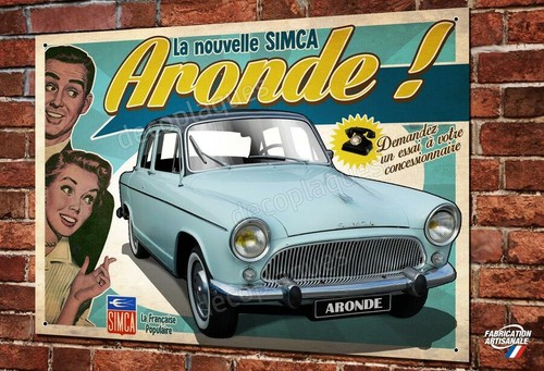 Plaque métal 30x20cm simca - métal,