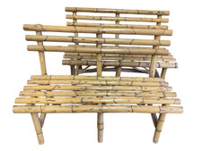 Coppia di panchine panche in giunco midollino giardino d'inverno