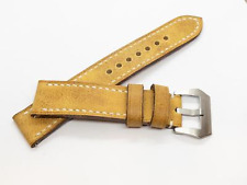 Watch Strap for PAM - Handmade in italy genuine leather-yellow color