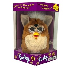 Originale Furby Coffee Brown Eyes 1999 vintage sigillato in fabbrica da collezione nuovo con scatola