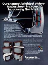 Panasonic Quintrix II 1976: foto più nitida e luminosa pubblicità stampa d'epoca
