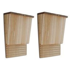 2x Legno Massello Casetta Bat Box Rifugio Uccelli Nido per Pipistrelli vidaXL
