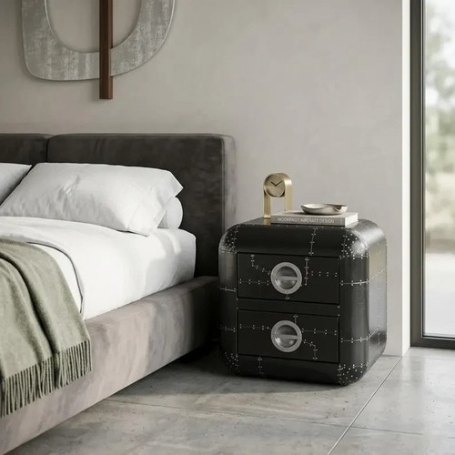 Comodino cassetti nero - 2,