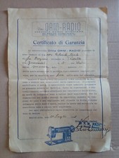 1952 Certificato di Garanzia Radio Minerva