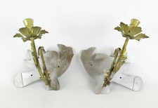 COPPIA VECCHIE APPLIQUE IN FERRO BATTUTO FORGIATO A MANO DECORO ANGELI CH40