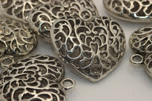 Ciondolo cuore argento antico
