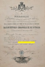 Regno - Diploma Medaglia Guardie d'Onore al Pantheon (modello Veterani 1848-1870