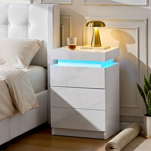 Comodino sofisticato bianco - comodino,