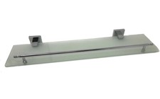 Mensola da bagno in vetro satinato da parete portaoggetti cosmetici da doccia 