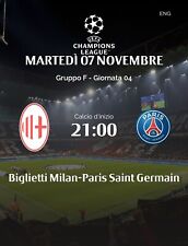 4x Biglietti VIP Hospitality AC MILAN - PSG Champions League
