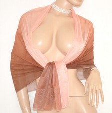 Stola donna rosa cipria bronzo