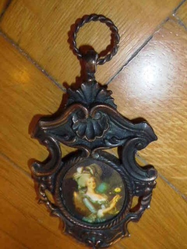 Antico dipinto dama miniatura - antico,
