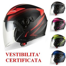 CRUIZER Casco Jet Moto Scooter Omologato ECE 2206 Doppia Visiera Sole Uomo Donna