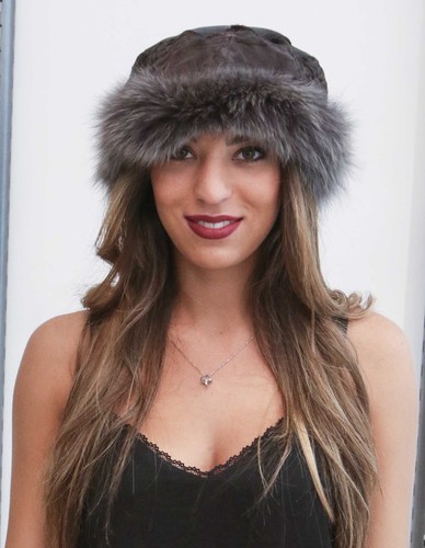 Cappello volpe grigia con - cappello,
