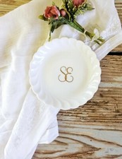 Richard Ginori Ancona Porcellana Bianca 1 Piatto Monogramma S E In Oro 