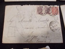 Busta d'epoca francobolli del Regno d'Italia (Michetti) 10 cent e 20 cent