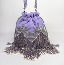 Borsa Potli lavanda ricamata