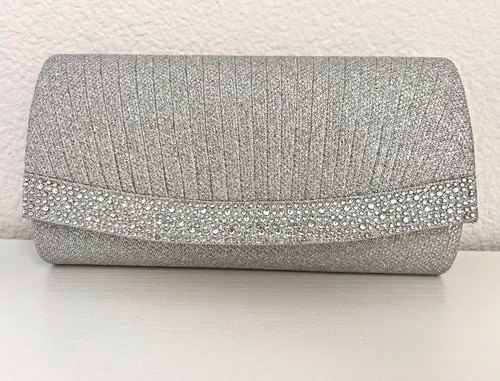Pochette donna argento glitter