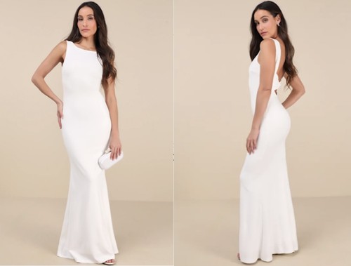 Maxi abito sirena bianco