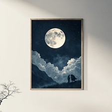 Luna piena nuvoloso cielo - luna, in
