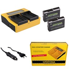 2x Batteria Patona + caricabatteria rapido DUAL LCD per Nikon Coolpix P7100