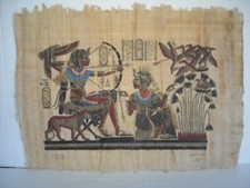 ANTICO PAPIRO ORIGINALE SIRACUSA CM 65x45 DIPINTO A MANO ANNI '70
