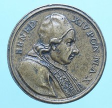 BENEDETTO XIV MEDAGLIA 1750 APERTURA PORTA SANTA COLLEZIONE NUMISMATICA BRONZO