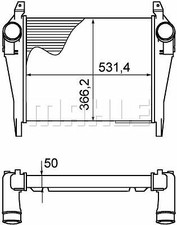 0000504028468 Intercooler per IVECO EUROCARGO 00"-> NUOVO MAHLE 