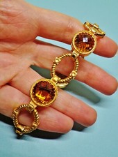 REBECCA ROMA bracciale bronzo placcato oro topazio etrusco etruscan revival