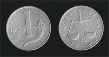 1 LIRA 1958 BILANCIA E