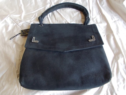 Borsa camoscio blu con - in,