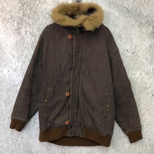 Cappotto righe con pelliccia - con,