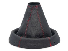 PER TOYOTA SUPRA MK4 1992-2003 CUFFIA LEVA CAMBIO PELLE NERA CUCITURE ROSSE