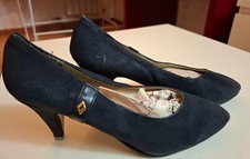 Scarpe donna blu scamosciate n.38 – vera pelle – usate pochissimo