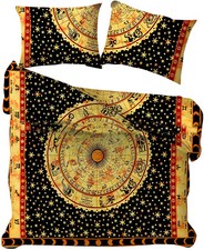 Set lenzuola copripiumino trapuntato zodiaco modello oroscopo indiano astrologia