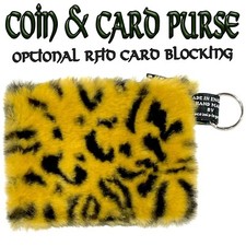Leopardo Gatto Pelliccia Finta Moneta & Borsetta Denaro Portafoglio Cotone