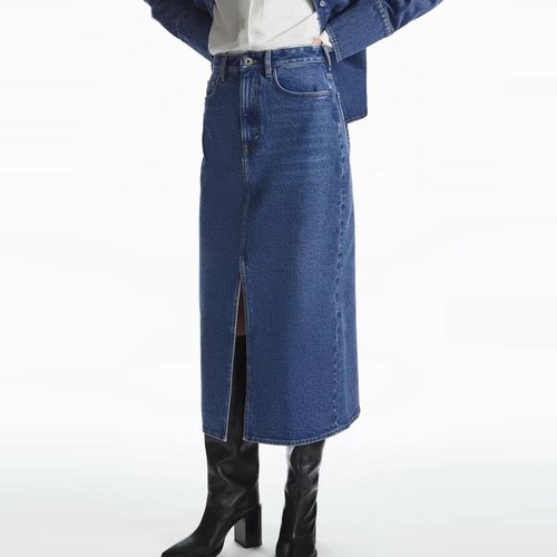 Gonna donna cos - cotone, navy