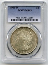1921-D Morgan Argento Dollaro