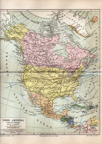1893 antica mappa america - 1893,