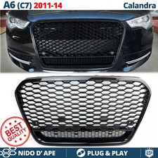 CALANDRA Tuning PER Audi A6 RS6 C7 Griglia a NIDO D' APE Nero Lucido Mascherina