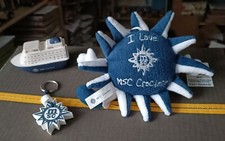Gadgets Pubblicitari MSC Crociere :Portachiavi e Nave in caucciu, Sole in stoffa