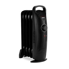 Radiatore a Olio 5 Alette 450W Riscaldatore Elettrico Portatile 3 Termostato Nero