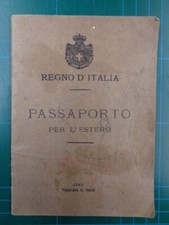 REGNO D'ITALIA PASSAPORTO PER