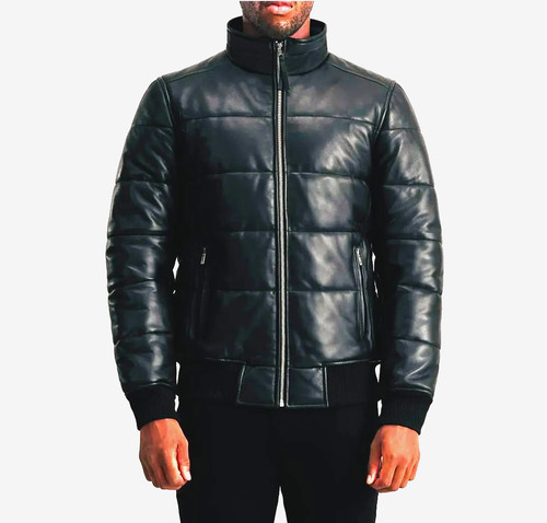 Giubbotto uomo pelle nero