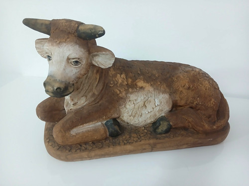 Bue seduto presepe - seduto, fontanini