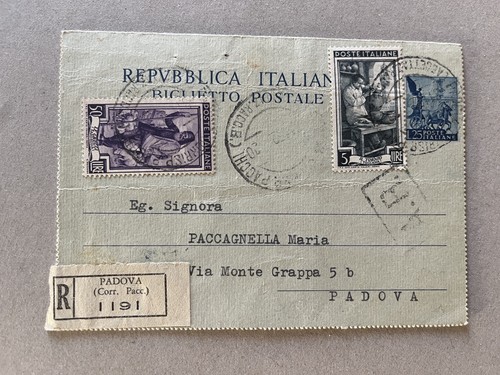 Intero postale biglietto - q),