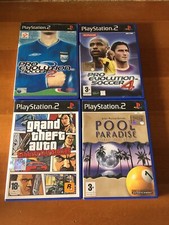 4 GIOCHI PS2 GRAND THEFT AUTO POOL PARADISE PRO EVOLUTION SOCCER
